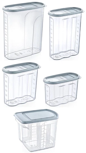 Plastic Cereal Dispenser Storage Container Slim Kitchen Dry Food Rice Pasta Box