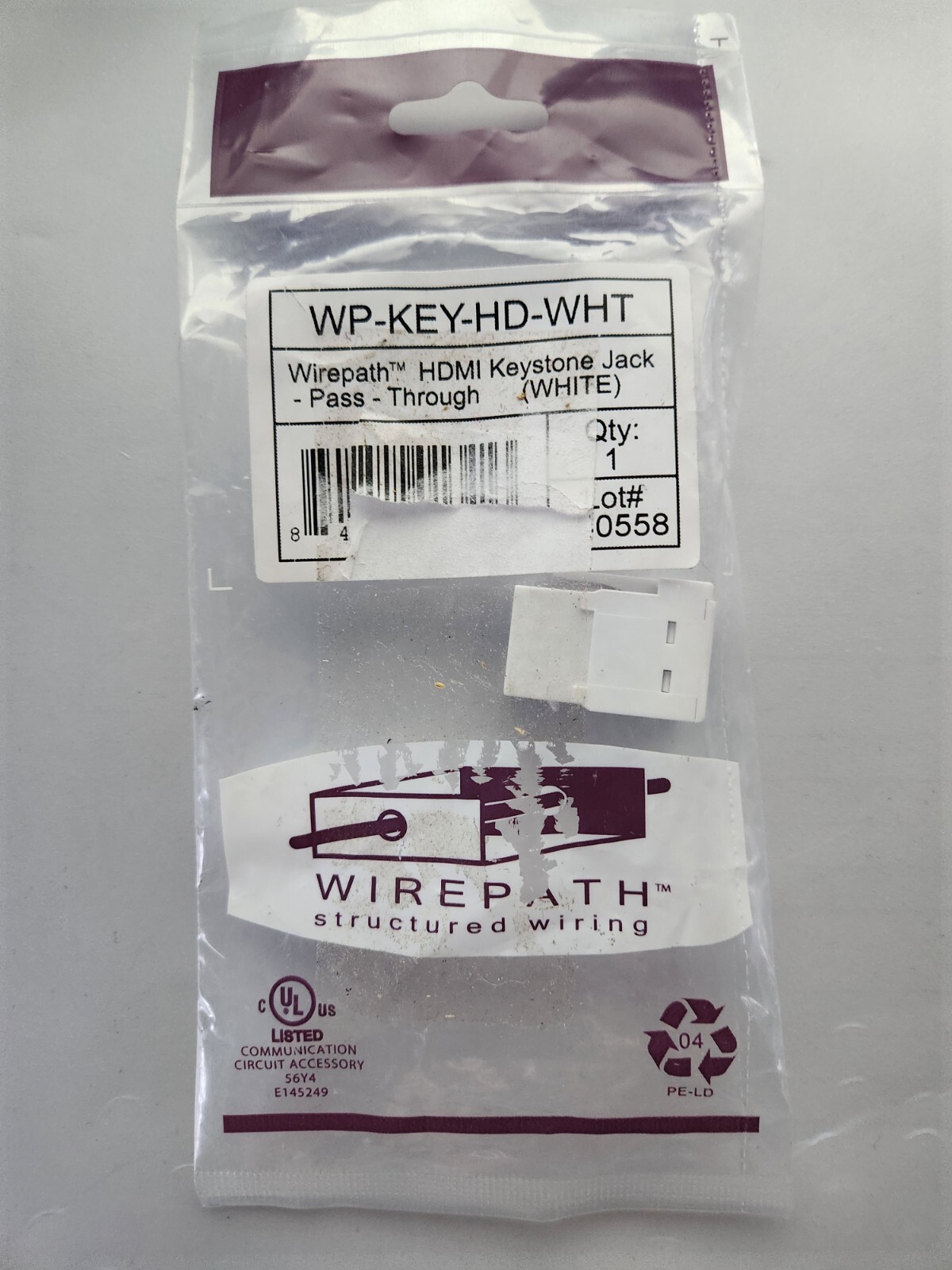 Wire Path Key Wirepath HDMI Keystone Jack Pass-Through WP-KEY-HD-WHT | eBay