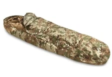 B.A.F.  Coyote 3-Season USMC Sleeping Bag  OCP Nylon Cover Compression Sack