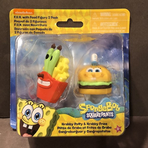 Spongebob squarepants fun with food 2 figures krabby patty krabby