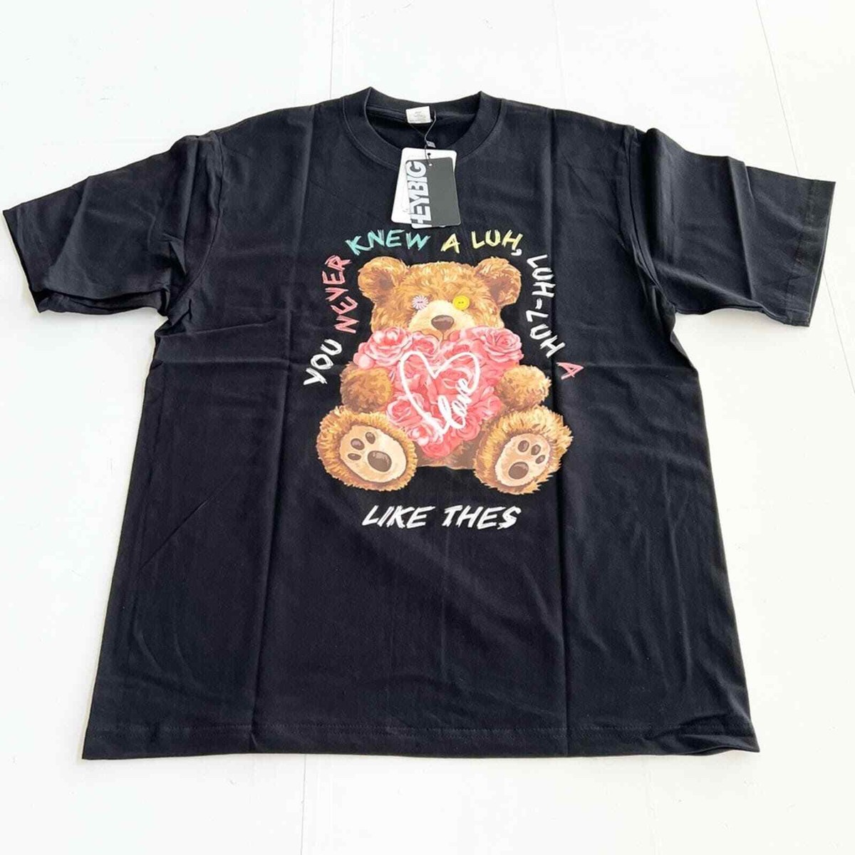 New HEYBIG Graphic Short Sleeve Shirt TH-273 UNISEX SIZE L Teddy