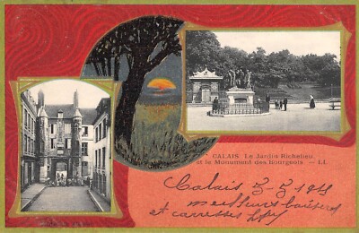 Carte Postale Ancienne Calais – Kiosque Jardin Richelieu – 1905 – Voyagée