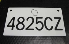 ATV UTV license plate - custom made hard plastic - Wisconsin