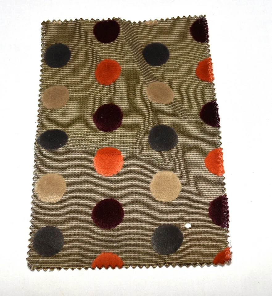 Dots Lacre Dots Verde 2 Fur Dots on Striped Upholstery Fabric Samples 6" x 8.5" - Image 4 of 4