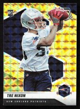 2021 Panini Mosaic Tre Nixon Reactive Yellow Prizm Rookie Card RC #398 Patriots. rookie card picture