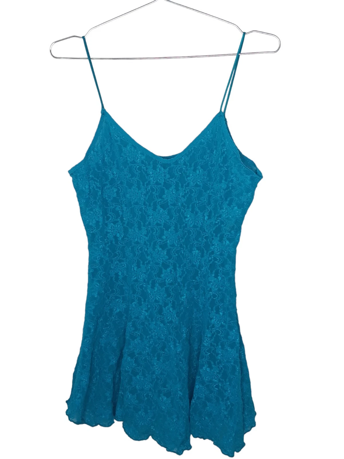 UNDERCOVER Abito vintage Victoria’s Secret etichetta oro blu pizzo M floreale USA Y2K