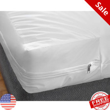 Bed Cover Twin Size Fitted Sheet Zippered Plastic Mattress Protector Waterproof