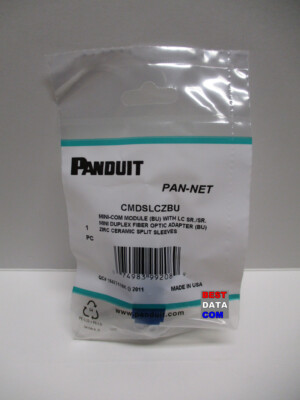 Panduit CMDSLCZBU LC duplex mini-com module fiber optic adapter split sleeves