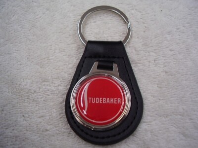 STUDEBAKER  RED BALL  KEY CHAIN   LEATHER FOB  FREE POSTAGE