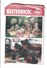 Butterick Sewing Pattern 5627 Teddy Bear 21" 23" 24" Tall Rachel Wallis 3 Sizes