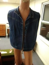 Vintage Mens Large 1970s Levi's Denim Vest, Slash Pockets