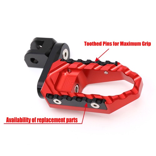 Red TRC 40mm Lowering Front Wide Foot Pegs For Razor RSF350 RSF650 - Picture 8 of 9