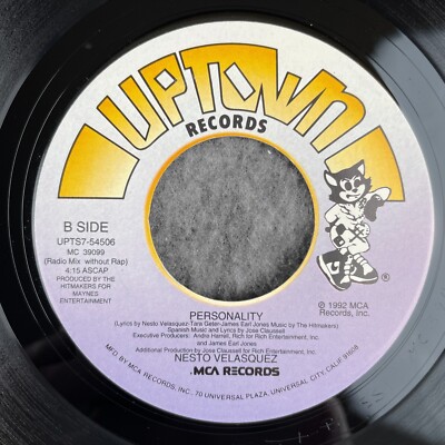 【R&B】NESTO VELASQUEZ / PERSONALITY NESTO VELASQUEZ Personality / Radio Mix w/o Rap 45 Uptown UPTS7