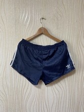 1980s 1990s ADIDAS VINTAGE SHORTS FOOTBALL SOCCER RUNNING sz M MEN BLACK