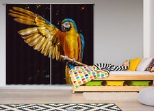 3D Yellow Parrot ZHUA3563 Animal Photo Curtain Window Blockout Fabric Amy 2023