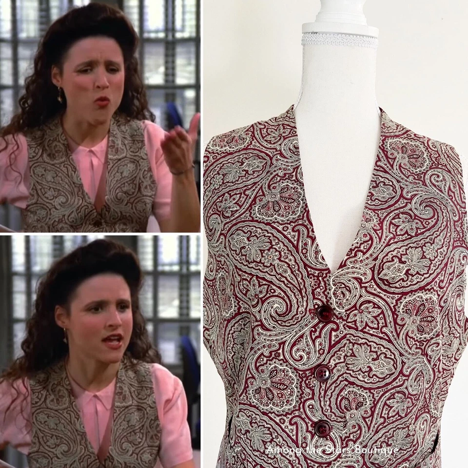 Extremely Rare 90s Paisley Vest Alt. ASO Elaine from Seinfeld - Image 3 of 4