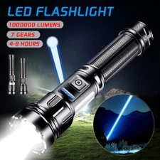 1000000 Lumens Super-Bright LED Tactical Flashlight Rechargeable COB Work Light