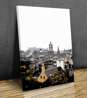 Edinburgh United Kingdom illustration mounted canvas print ready to hang