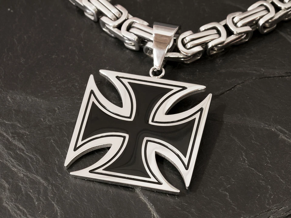 Eisernes Kreuz Ketten-Anhänger Edelstahl EK Soldaten Bundeswehr Templerkreuz  - Bild 3 von 4