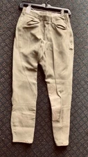 TAILORED SPORTSMAN Side Zip Beige Breeches *LADIES sz 28 *VGC  Made in USA