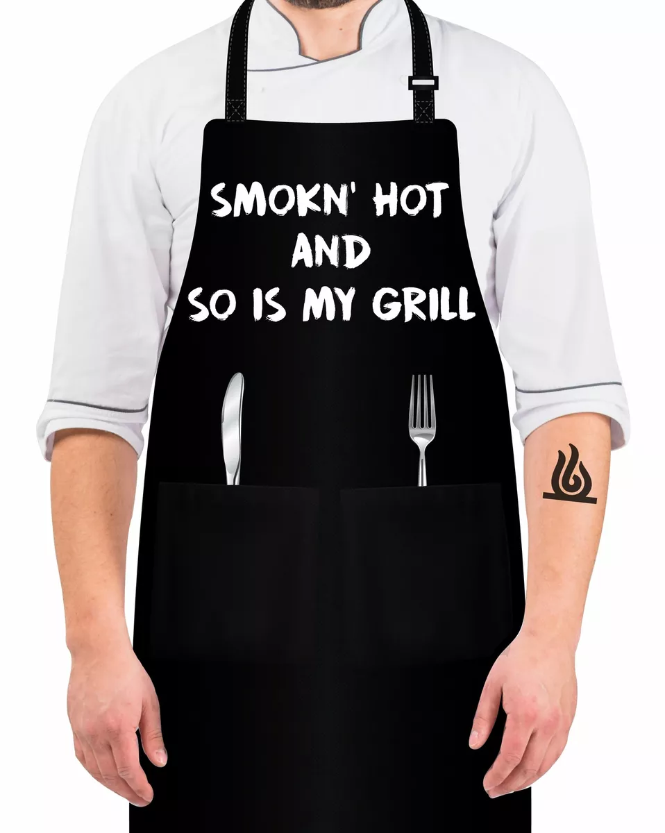 Funny Father Day Grill Gift BBQ Grilling Apron for Men With 