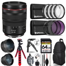 Canon RF 24-105mm IS USM Lens - 3 Lens Kit Tripod Backpack - 64GB Kit