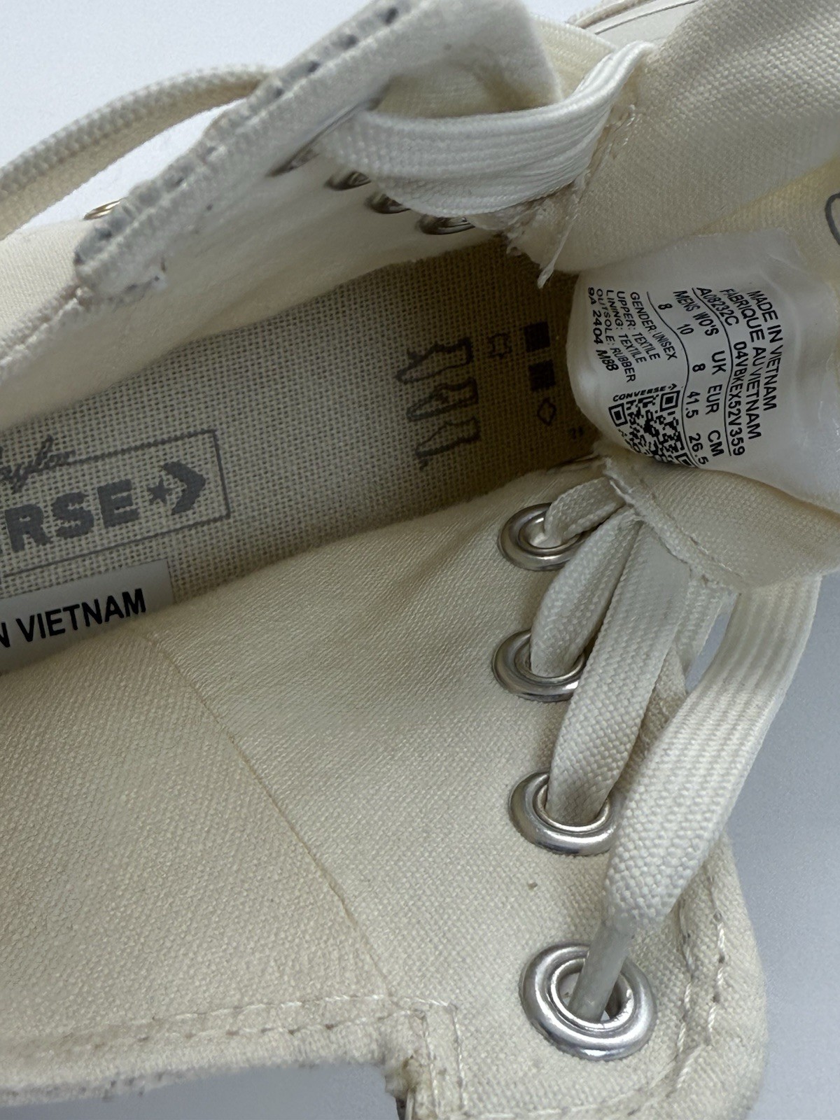 Converse White Gold Leather Trim High top Unisex Men’s 8 Women’s  Size 10 thumbnail 20