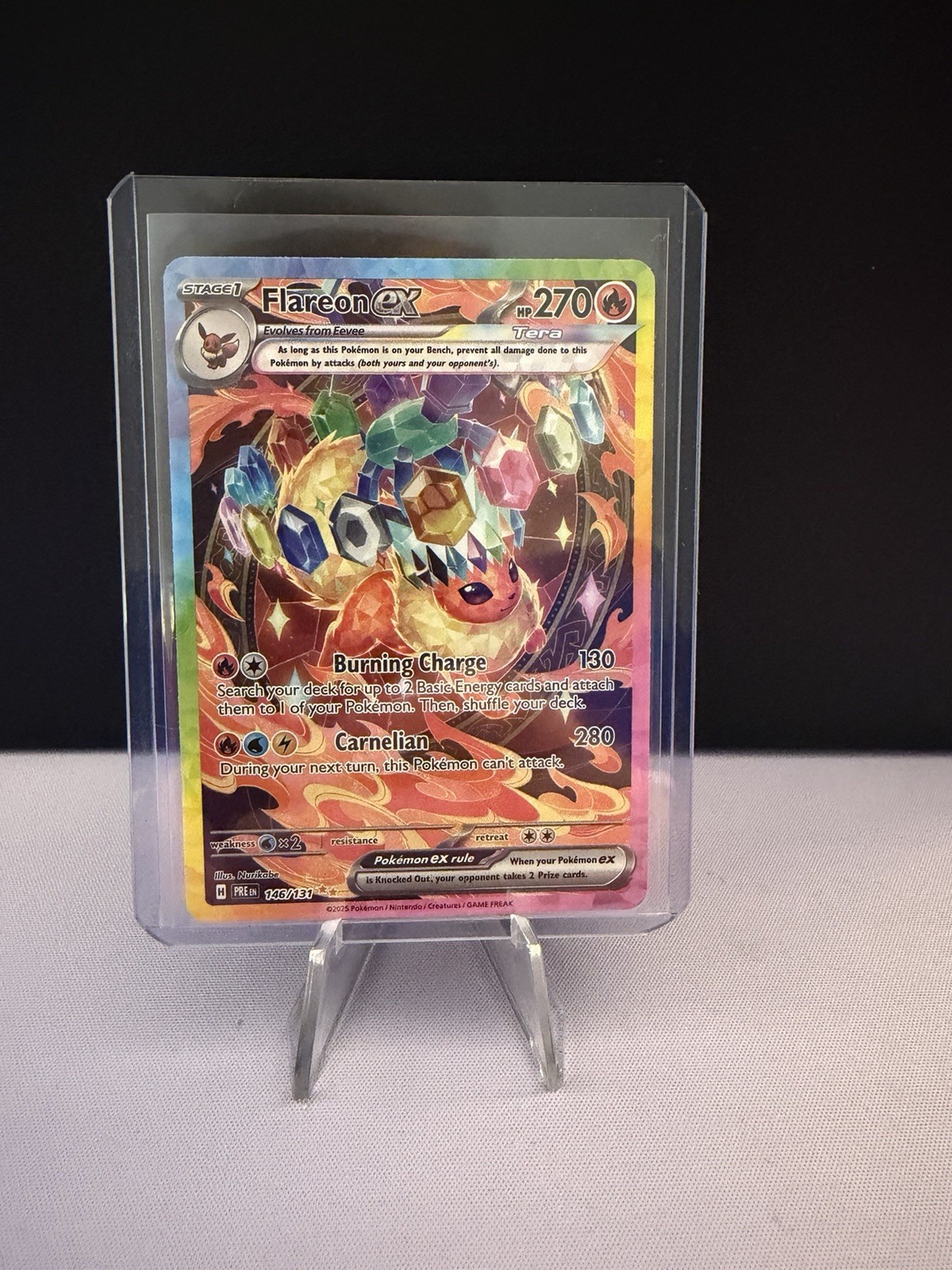 Pokémon TCG Flareon EX Prismatic Evolutions Card 146/131 Sir Illustration Rare