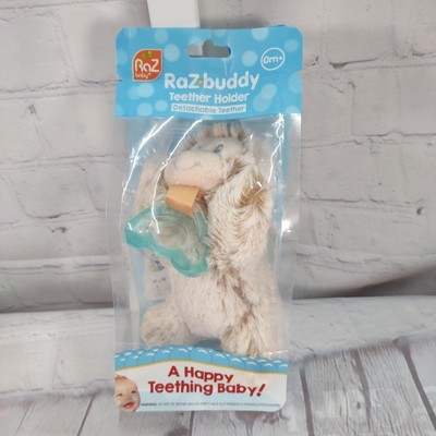 RaZbaby Raz-Buddy Baby Monkey Plush Detachable Teether Holder New