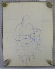 BOZZETTO ORIGINALE FIRMATO OPERA DELLA PITTRICE SILVIA GILETTI RITRATTO B19.3