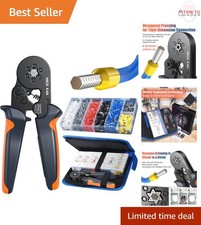 Ferrule Crimping Tool Kit with 1900PCS Wire Connectors Self-Adjustable Ratchet
