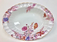 A Vintage Spode Bone China, Chelsea Garden 9 3/4"x 7 3/8" Oval Vegetable Bowl