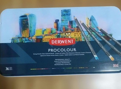 DERWENT PROCOLOUR Oil Colored Pencils 36 Colors Used Good Condition