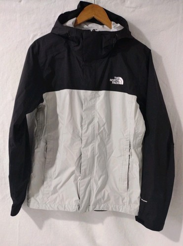 The North Face Dryvent Hooded Waterproof Windbreaker Men's Small Ivory & Black
