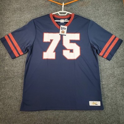 Miller Lite Jersey Mens XL NEW Blue 75 Football Style Mad Engine Beer