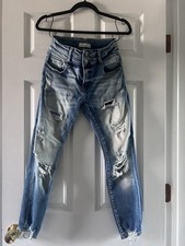 KanCan Signature Mid-Rise Ankle Skinny Distressed Jeans 26inch Waist