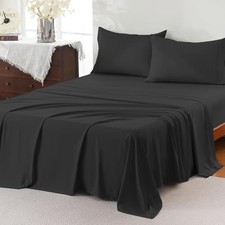 King Sheet Set,4 Pieces Hotel Luxury Breathable Soft Microfiber Bedsheets, Anti