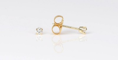 System 75 Lab Created Diamant Piercing Ohrstecker - 5 Punkte - 14K Gelbgold