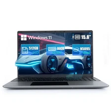 15.6 inch Laptop 16GB RAM DDR4 512GB ROM SSD Windows 11 Computers Bluetooth WiFi