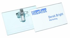 Durable Name Badge 54 x 90 mm with Combi Clip Transparent  Pack of 50 Badges