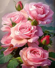 Malen Zahlen Erwachsene Blumen Leinwand DIY &Ouml;lgem&auml;lde Set Acrylfarbe 40x50cm