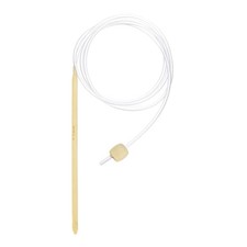 Bamboo Tunisian Circular Crochet Hook 5mm US H/8 with Cable and Bead End
