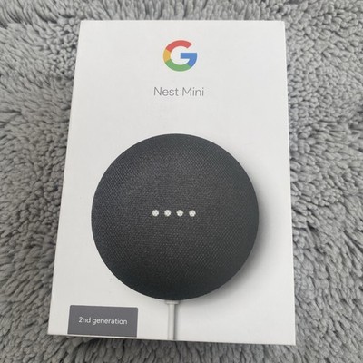 Google Nest Mini (2. Generation) Smart Lautsprecher - Anthrazit BRANDNEU VERSIEGELT  