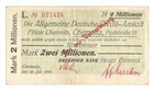 Emergency money, Saxony, Chemnitz, Dresden Bank on ADCA, 2 million Mark, 26 July 1923