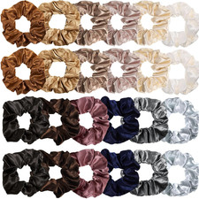 24 Pieces Hair Scrunchies for Girls,Elegant Colors,Satin