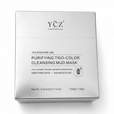YCZ Two-Color Black/White Kaolin Cleansing Mud Mask Hydrating 4.23 oz