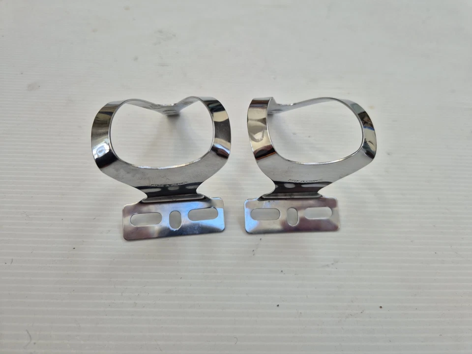 NOS Small Christophe Bike Pedal Toe Clips Chrome Made in France 2621837 - Image 2 of 4