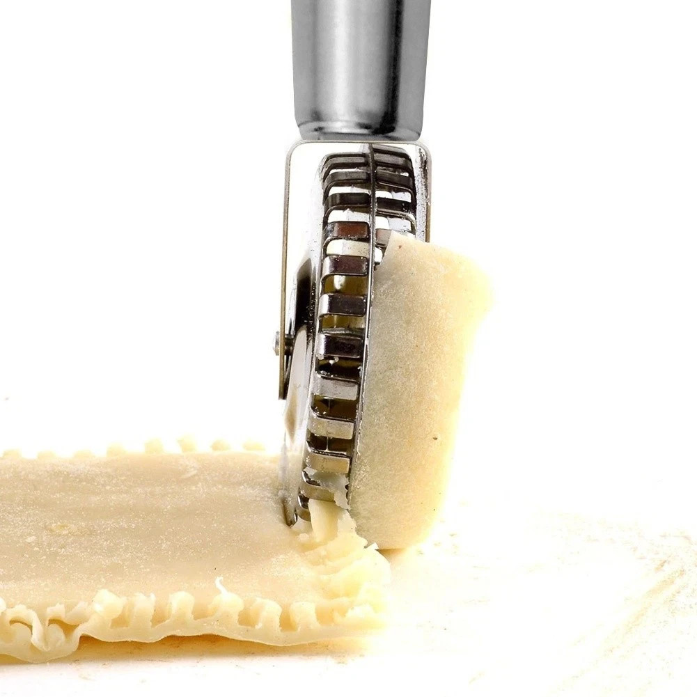 Stainless Steel Pasta & Pastry Cutter Wheel Roller Ravioli Dough Flower Edge