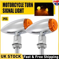 2x Bullet Amber Lens Turn Signal Blinker Indicator Lights Universal Motorcycle