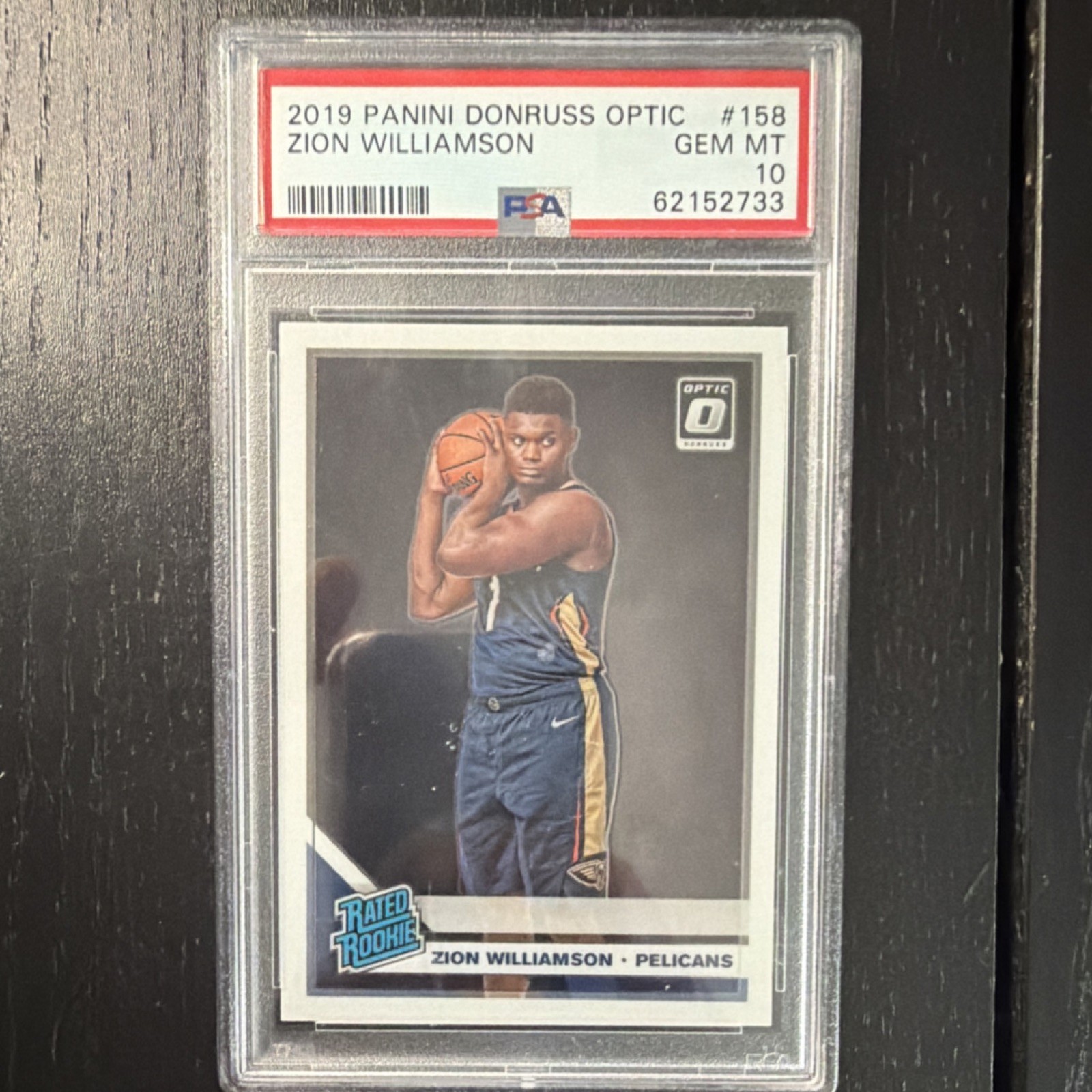 2019-20 Panini Donruss Optic #158 Zion Williamson Gold Prizm /10 PSA 10